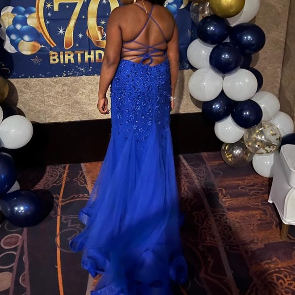 Royal blue custom dress